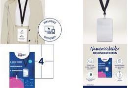 Produktbild Avery Zweckform Namensschild-Tasche, 148x105 mm, Textilband transparent, aus PVC-freiem Material, mit 3-f