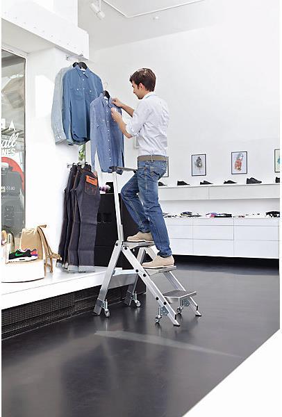 Actual product image kaiserkraft Aluminum folding stairs (Stile, 36 cm)