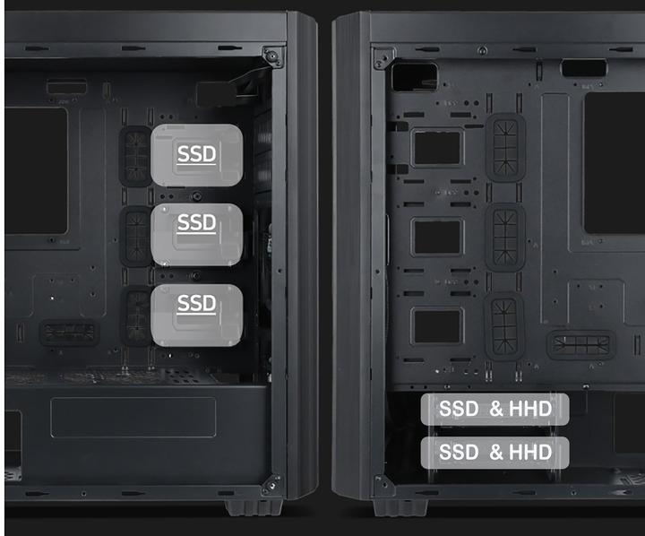 Actual product image Gembird Fornax K500 ATX Computer Case Midi Tower Black (ITX, E-ATX, ATX, mATX)