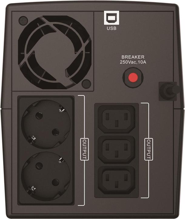 Productafbeelding Conceptronic 2 x Schuko/3 x IEC, AC, 2200 VA (2200 VA, 1320 W, Lijninteractief UPS)