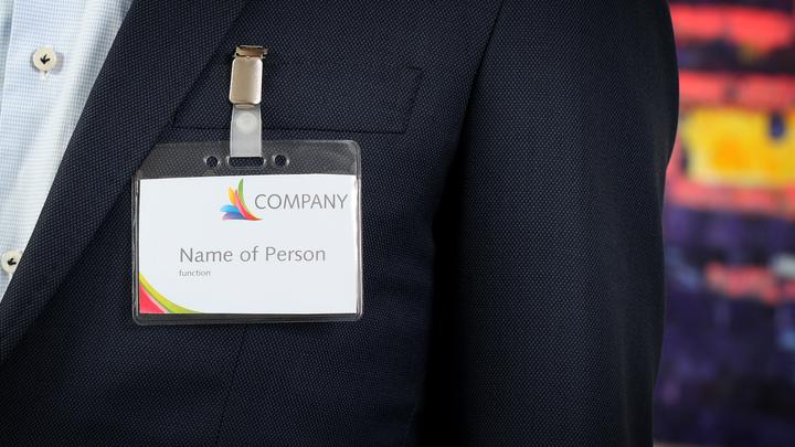 Actual product image Europel Name tag, open at the top, with clip, 60 x 90 mm
