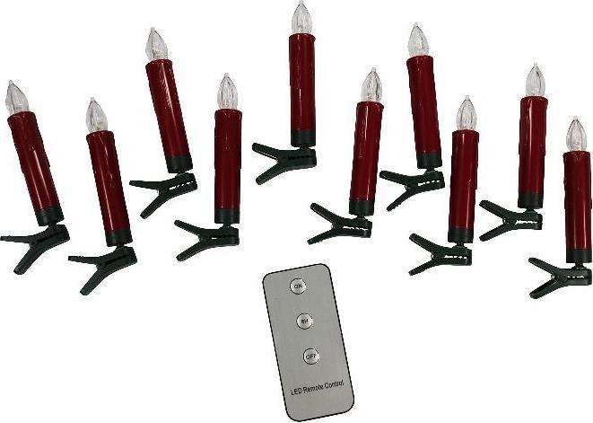 Immagine prodotto PBS Austria Candele per albero di Natale LED 10 pezzi rosso (10 pz.)