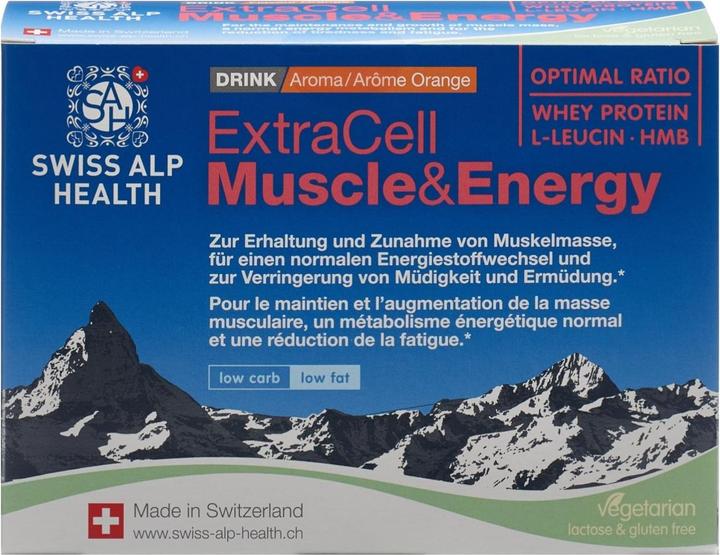 Produktbild Swiss Alp Health Muscle & Energy Drink Orange vegetarisch Plv (20 Stück, Beutel, 527 g)