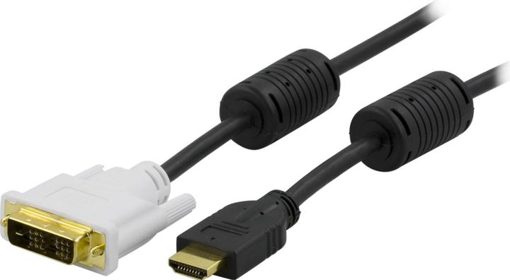 Produktbild Deltaco HDMI to DVI cable Full HD a60Hz 0.5m black/white (0.50 m, HDMI)