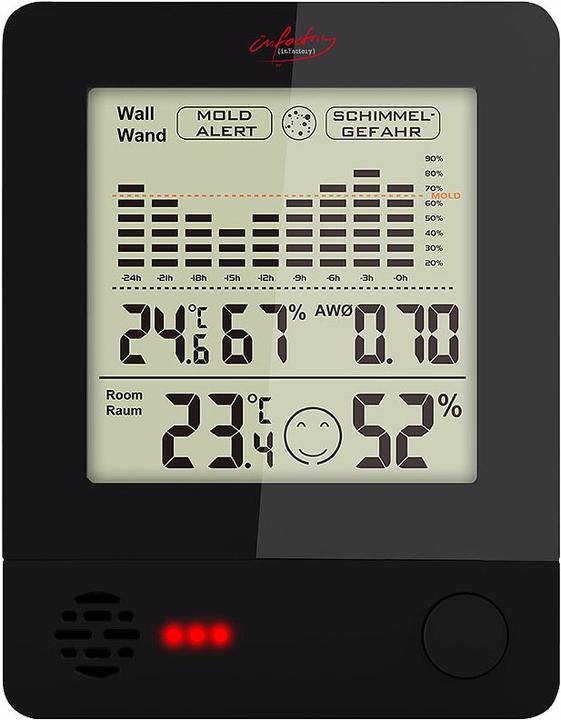 Image du produit Infactory Thermomètre et hygromètre 2en1 avec alarme de moisissure