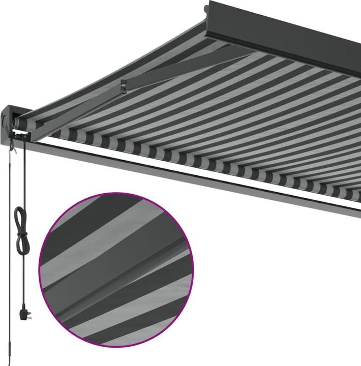 Image du produit VidaXL Markise Einziehbar Gelenkarmmarkise Sonnenmarkise Anthrazit Weiss Stoff (4.50 m)