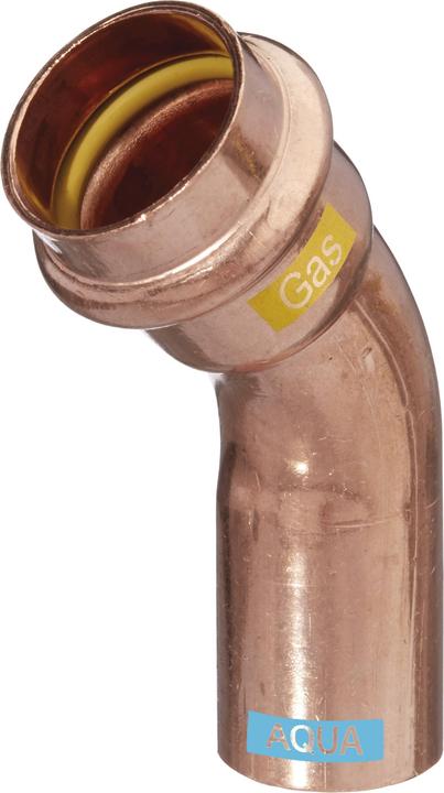 Magni HS elbow V-Press Copper AQUAGAS 42x42mm, 45degrees, I/A