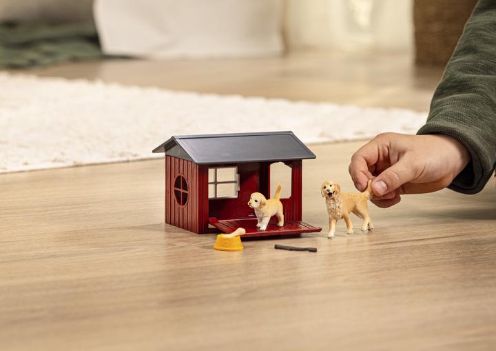 Produktbild Schleich Hundehütte mit Goldenretrievern