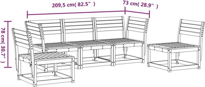 Actual product image VidaXL 5-piece garden sofa set