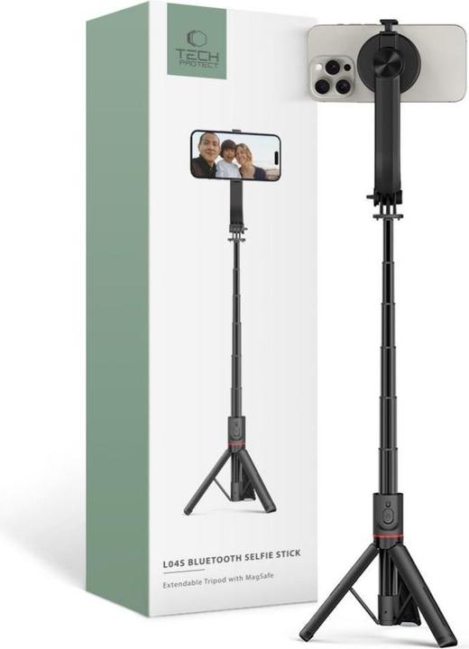 Actual product image Tech-Protect L04S Bluetooth selfie stick with tripod up to 95cm and 360 head - black