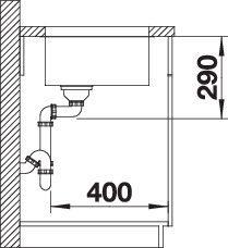 Image du produit Blanco Andano 340-U (Evier sous plan, 38 cm, 44 cm)