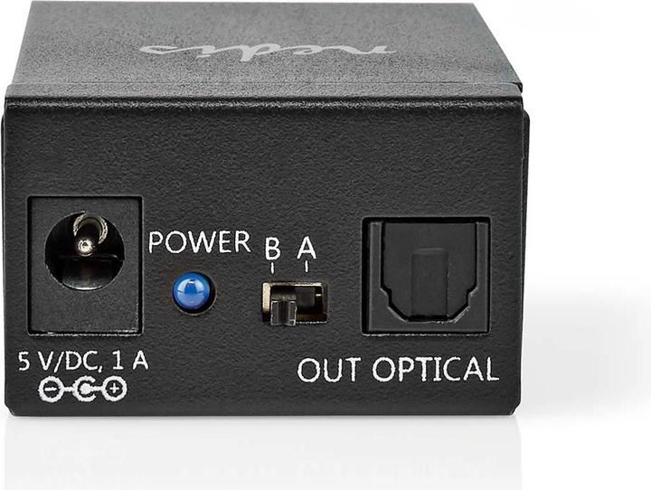 Actual product image Nedis Digital Audio Switch | 2-way | Connectors - Input: DC Power / 2x TosLink | Connectors - Output