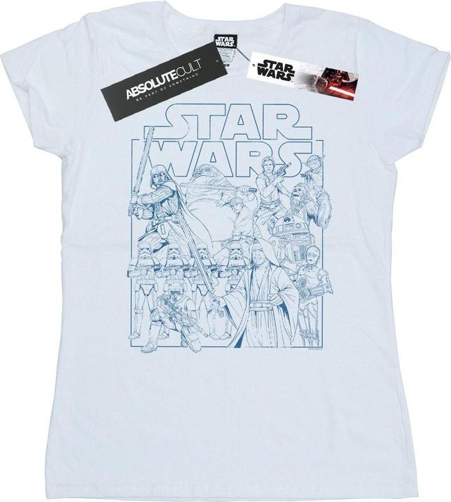 Immagine prodotto Star Wars Outlined Sketch Maglietta Donna (XL)