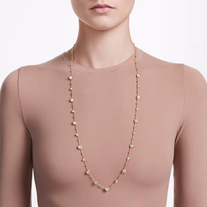 Produktbild Swarovski Imber lange Halskette Rundschliff Weiss Gold (Swarovski Metall, 80 cm)