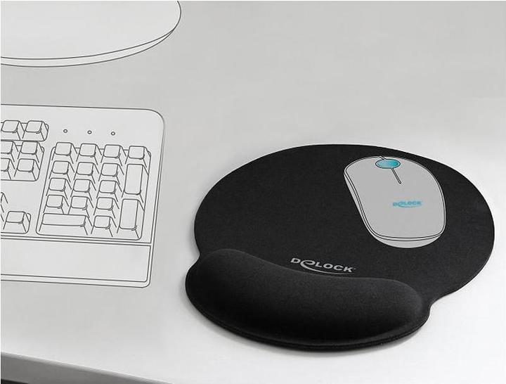 Immagine prodotto Delock Tappetino per mouse con poggiapolsi rotondo nero (S)