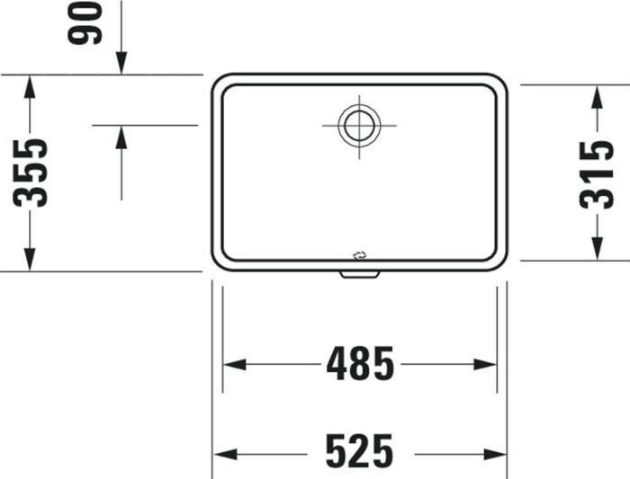 Immagine prodotto Duravit Lavabo da incasso VERO w ÜL o HLB 485x315mm senza foro per rubinetto bianco (315 mm, 485 mm)