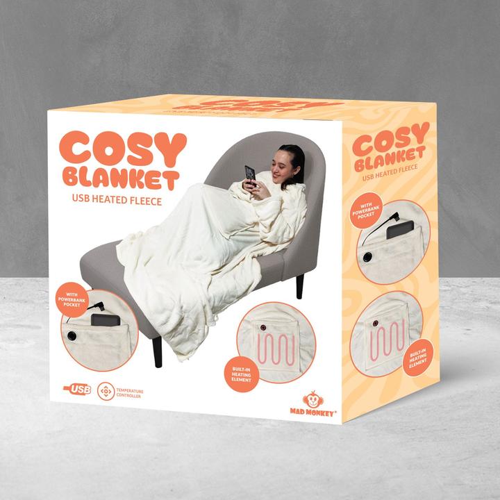 Actual product image Mad Monkey Heated blanket beige