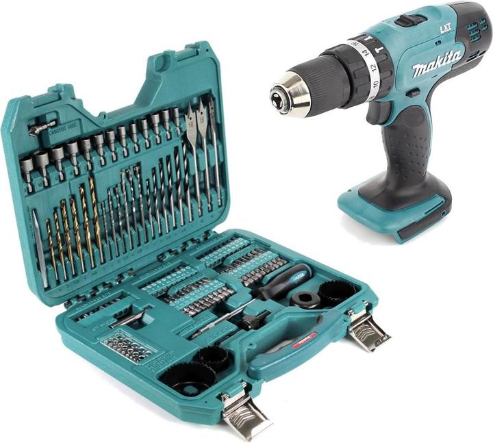 Productafbeelding Makita DHP 453 Z Accu klopboormachine 18V 42Nm Solo + 100 st. bit-, boor- & doppenset (Oplaadbare batterij)