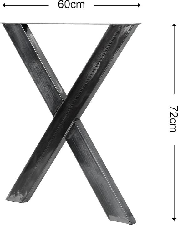 Immagine prodotto Wiltec Set di gambe da tavolo X-profile 72x60cm in acciaio laccato Corridori da tavolo Telaio da tavolo