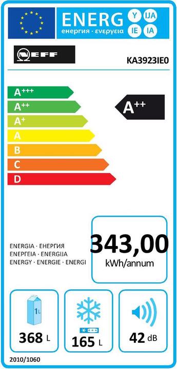 Etichetta energetica Neff KA3923IE0 (562 l)