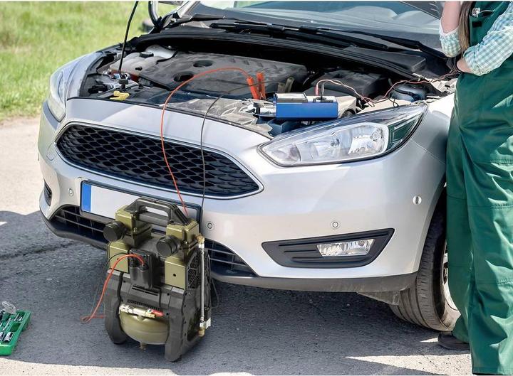 Actual product image Toolcraft Air compressor 12 VDC, 18 VDC/ 230 VAC 9 bar (9 bar, 5 l)