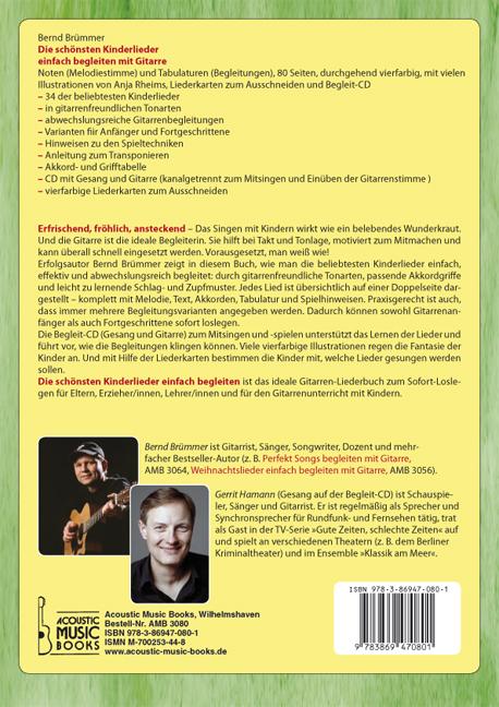 Actual product image Die schönsten Kinderlieder einfach begleiten mit Gitarre (German, Bernd Brümmer, Gerrit Hamann, Anja Rheims, 2010)