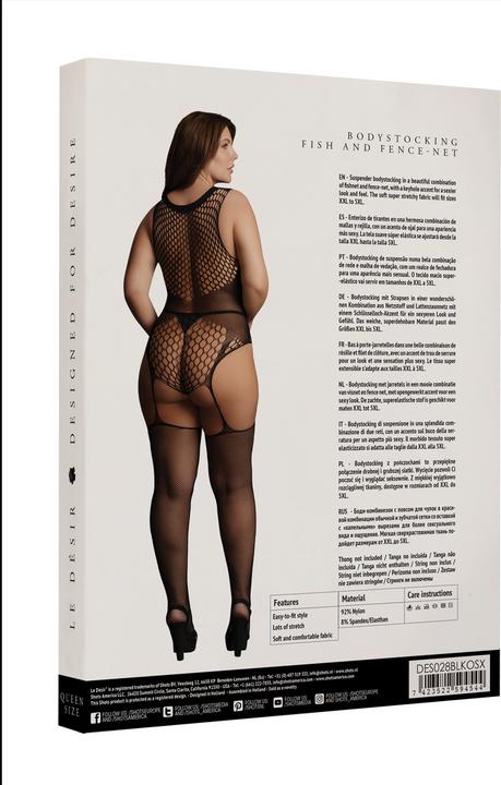 Produktbild Le Désir Contrast Fence Net Suspender Bodystocking (One Size)