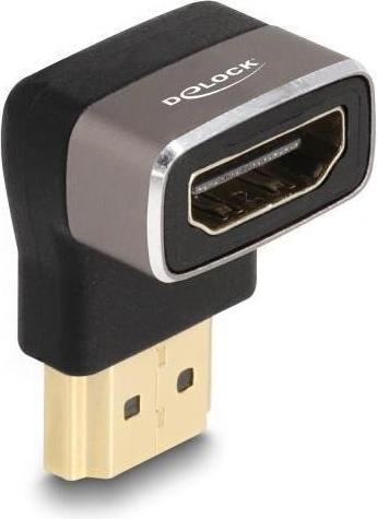 Image du produit Delock Adaptateur HDMI mâle/femelle 90° haut coudé 8K 60 Hz gris métal (HDMI, 3.01 cm)