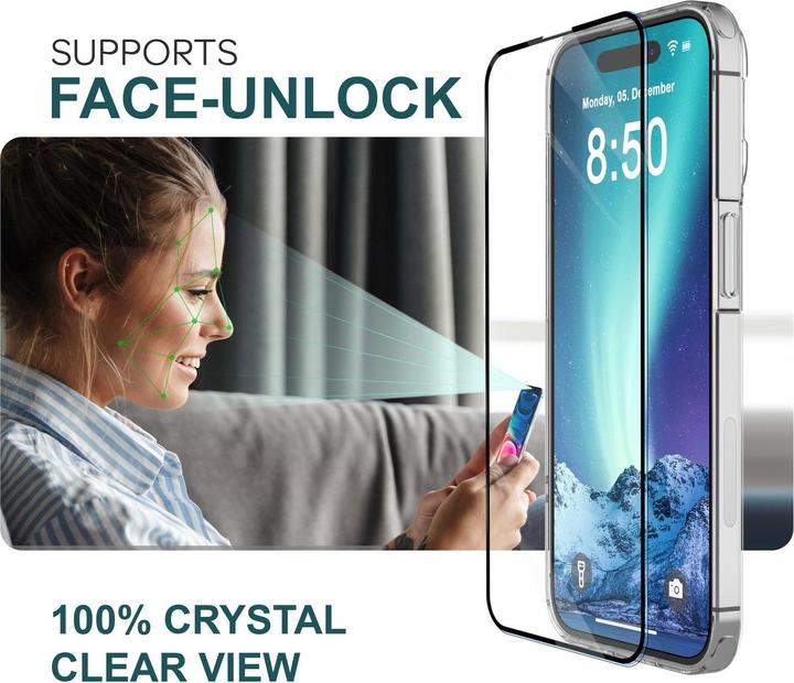 Produktbild Nalia 2x Schutzglas & 1x Schablone (2 Stück, Apple iPhone 15 Pro Max)