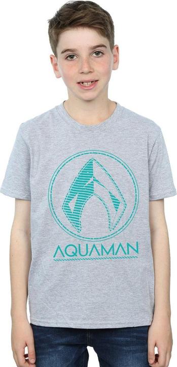 Immagine prodotto Aquaman Aqua Logo Maglietta Ragazzi (140, 146)