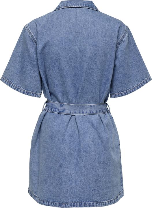 Produktbild Only Normal geschnitten V-Ausschnitt Kastige Ärmel Kurzes Kleid Jeanskleid (L)