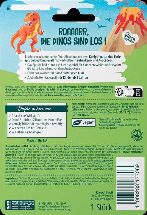 Etichetta energetica Kneipp naturkind Bain effervescente Monde des dinosaures (Bagnoschiuma)