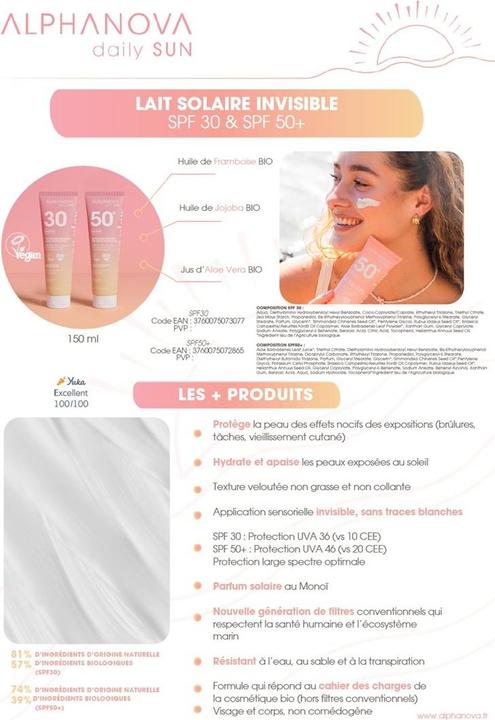 Immagine prodotto Alphanova Daily SUN Latte solare SPF30 Tb 150 ml (Latte solare, SPF 30, 150 ml)