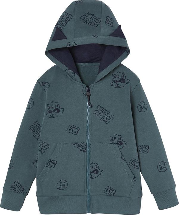 Vertbaudet Jungen Kapuzensweatjacke mit Ohren und Recycling-Polyester