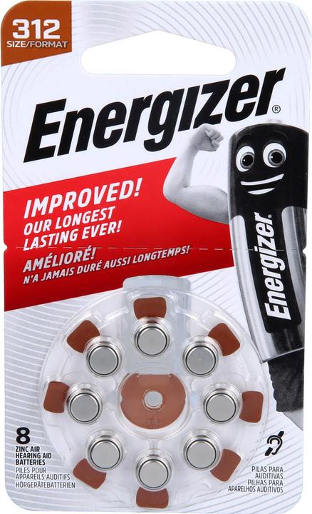 Actual product image Energizer Battery zinc-air auditive 312 8p. (8 pcs., A312, 160 mAh)