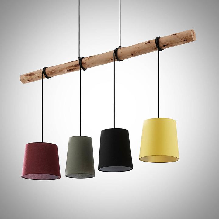 Actual product image Lindby Moscow 4 pendant light Red/Grey/Black/Yellow (E27)