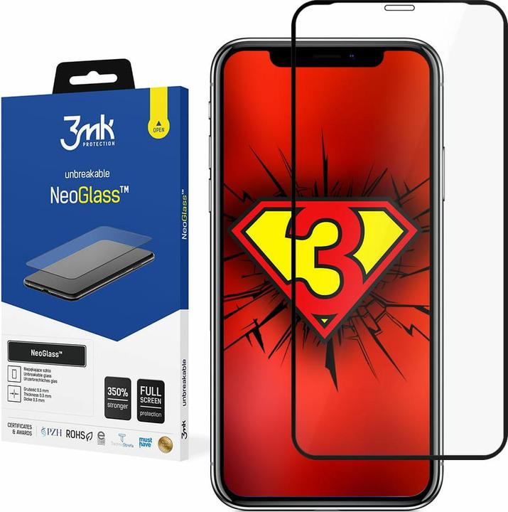 Actual product image 3MK NeoGlass for iPhone X / XS black frame (1 Piece, Apple iPhone X)