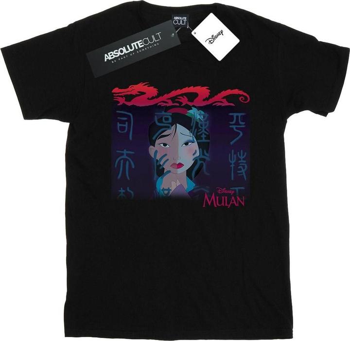 Actual product image Disney Womens/Ladies Mulan Geisha Face Cotton Boyfriend T-Shirt (S)