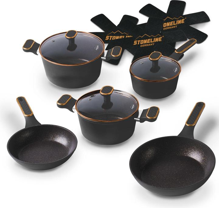 Produktbild Stoneline Cookware Set, Forged, With Pan Protections, 11pcs, Rose Gold (24 cm, Kochtopf, Aluminium)