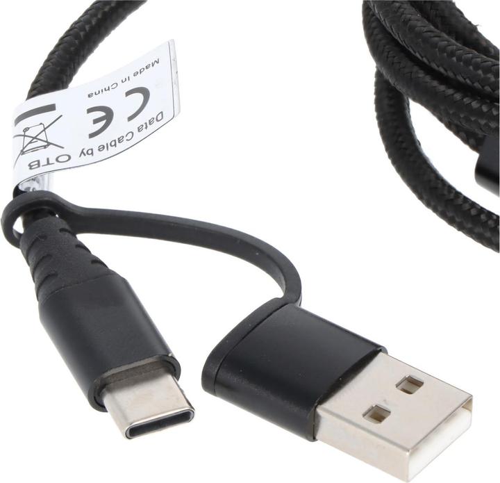 Immagine prodotto AccuCell Cavo di ricarica USB 3in1 con connessione Lightning, micro USB e USB-C (1 m, USB 2.0)