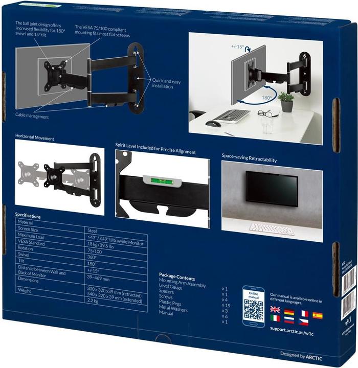 Produktbild Arctic W1C (Wand, 49")