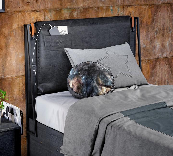 Actual product image Cilek Dark Metal Line bed (100 x 200 cm)