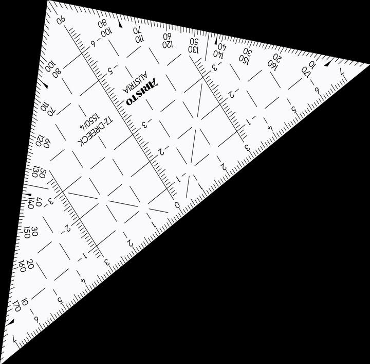 Productafbeelding Aristo TZ driehoek 16 cm, transparant, zeer flexibel, zonder afgeschuinde rand (160 mm)