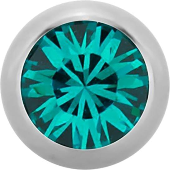 Produktbild Star Piercing Micro Kugel High Polished mit Swarovski türkis (Chirurgenstahl 316L, ohne Messing)