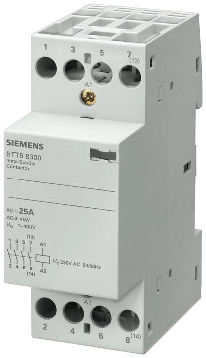 Produktbild Siemens INSTA-Schütz mit 4 Schliessern Kontakt für AC 230V, 400V 25A Ansteuerung AC 230V