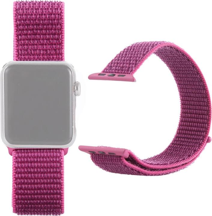 Actual product image Cover-Discount Apple Watch 42 / 44mm - Nylon strap with velcro purple (42 mm, 44 mm, Nylon)