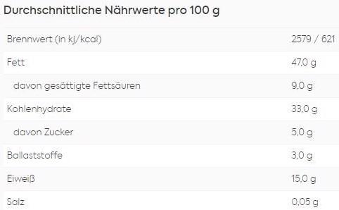 Nährwerte und Zutaten KoRo Cashewmus (500g) (500 g)