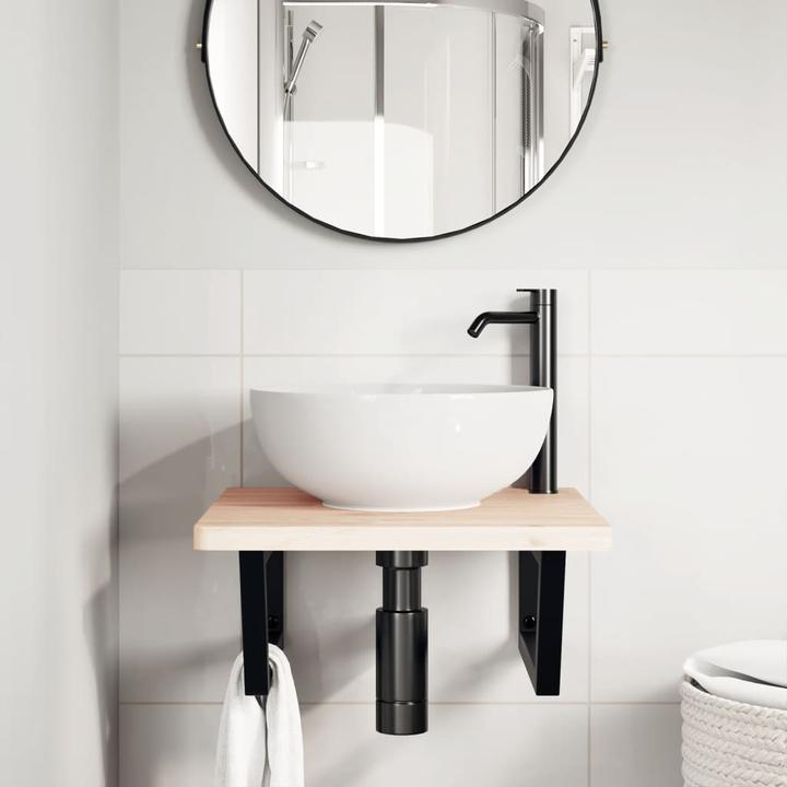 Image du produit VidaXL Étagère de lavabo murale et hêtre