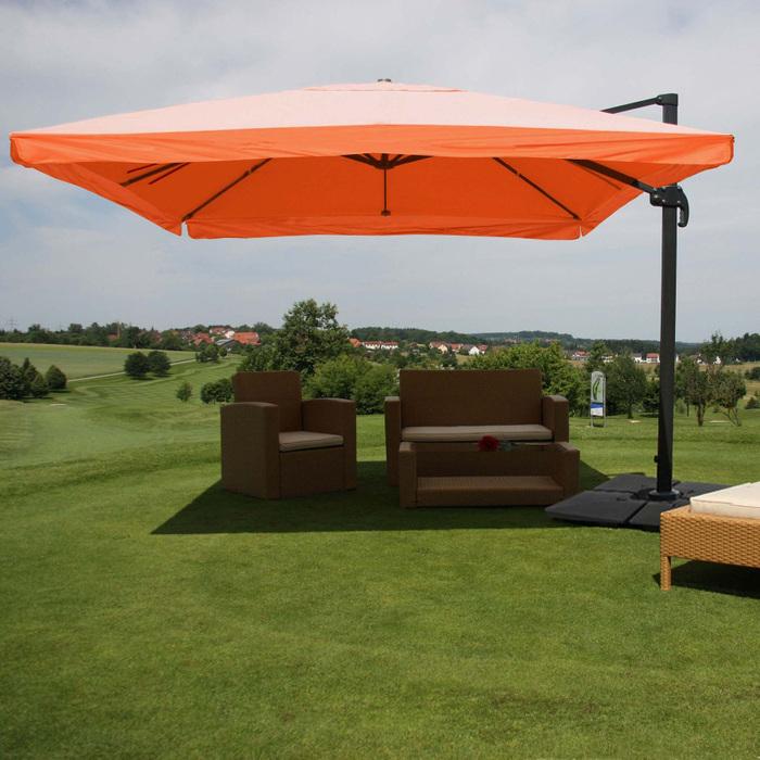 Actual product image Mendler Aluminium gastronomy luxury traffic light umbrella, 3.5x3.5m terra - 10375 (3.50 m)