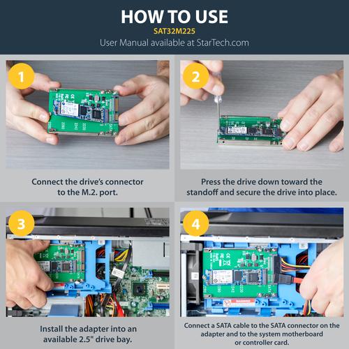 Image du produit StarTech Adaptateur convertisseur M.2 NGFF SSD en 2,5 pouces SATA